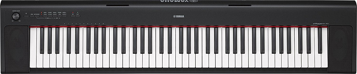 Yamaha NP32 76-Key Lightweight Portable Keyboard - Black - Touch-Sensitive Keys, Built-In Speakers, Portable Design